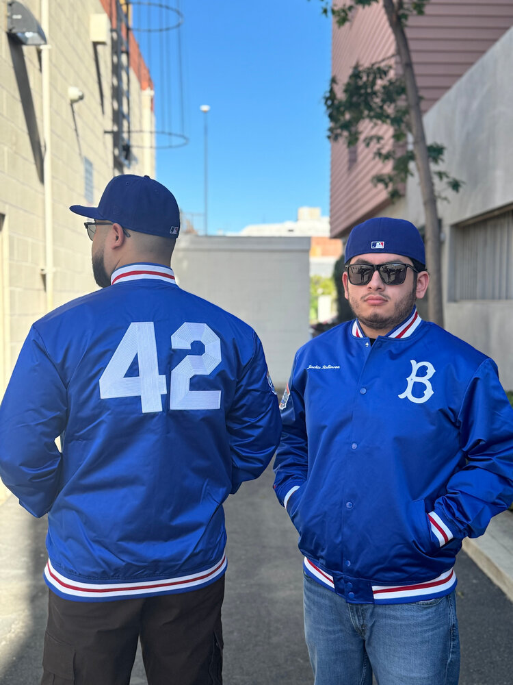 Mitchell and Ness LA Dodgers Men's M&N Legends Collection Jackie Robinson Satin Jacket