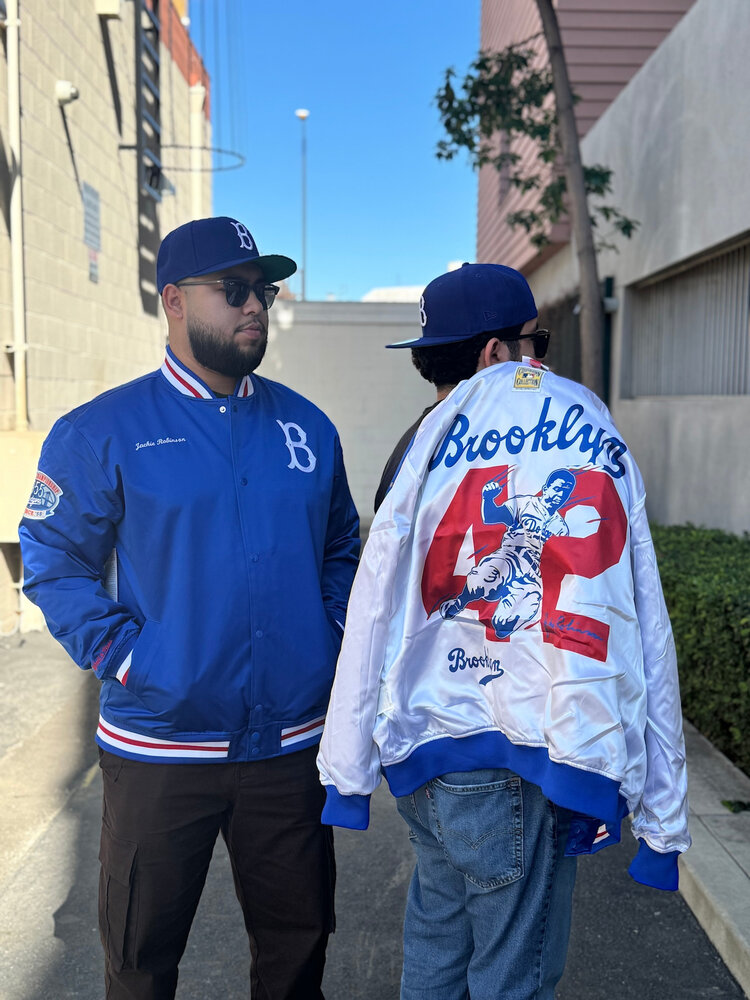 Mitchell and Ness LA Dodgers Men's M&N Legends Collection Jackie Robinson Satin Jacket