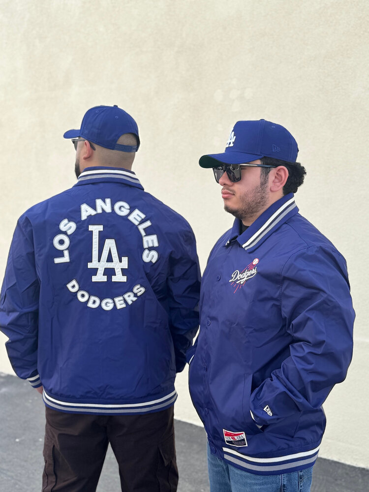 New Era LA Dodgers NE Men's Throwback Royal Nylon Shooting Ball Jacket
