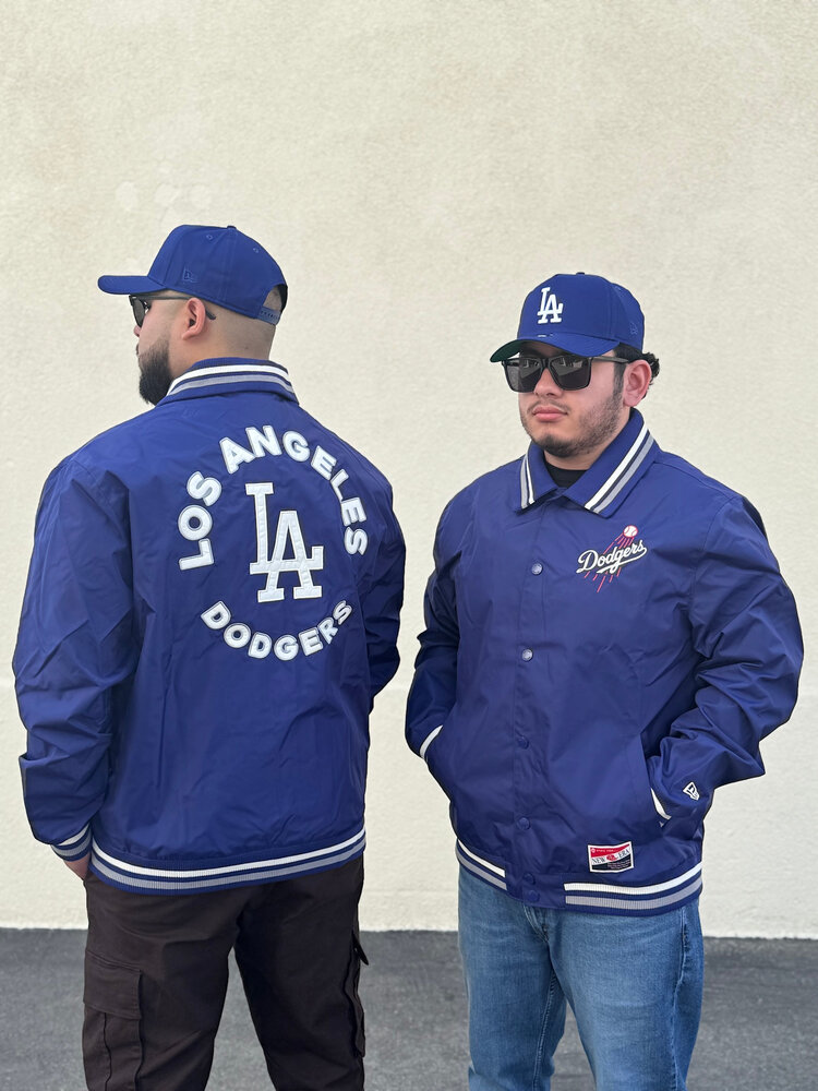 New Era LA Dodgers NE Men's Throwback Royal Nylon Shooting Ball Jacket