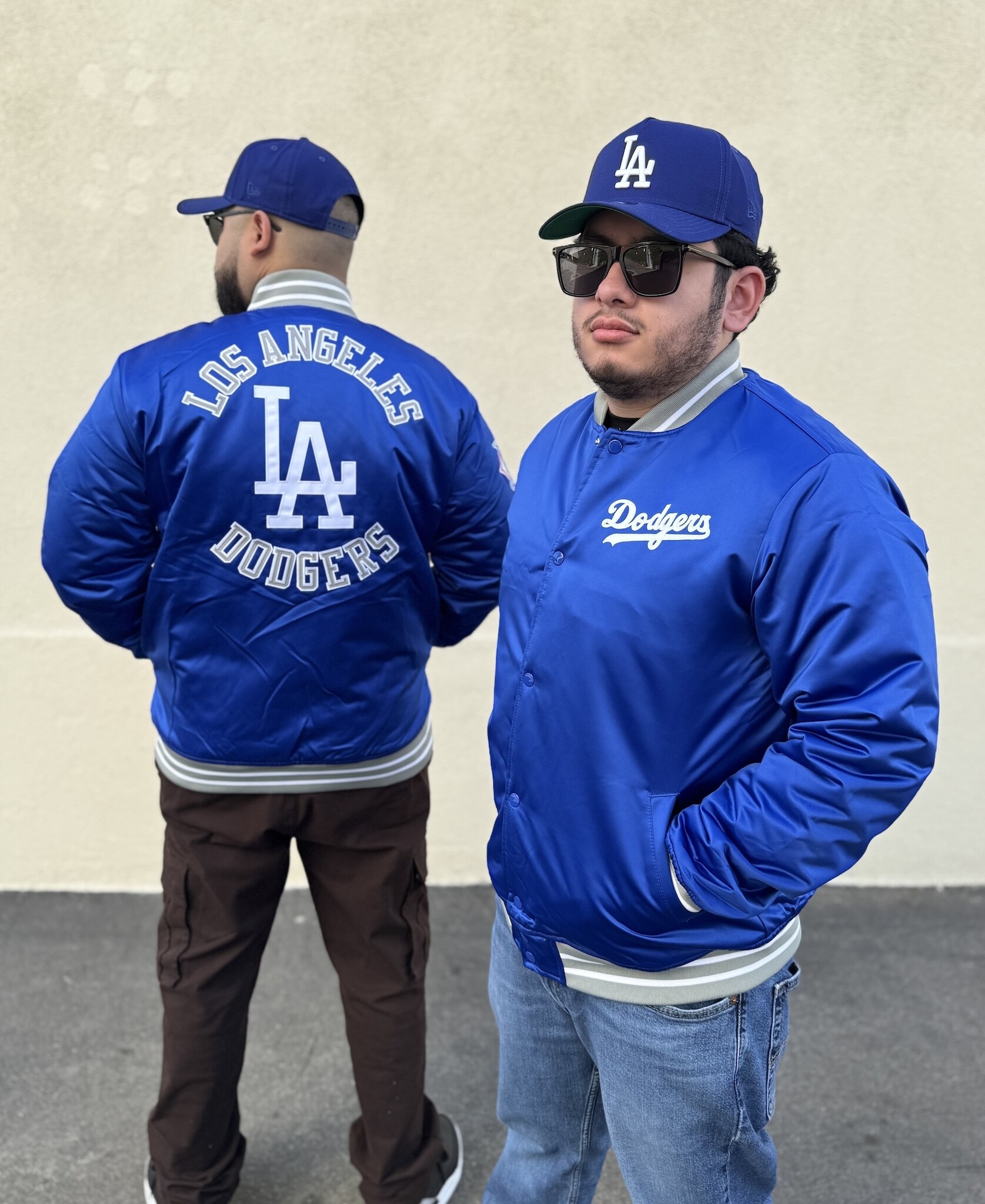 LA Dodgers M&N Heavyweight Satin Jacket Royal - The Locker