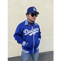 Mitchell and Ness LA Dodgers Men's 1981 Authentic Batting Practice Jacket Royal