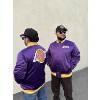 Mitchell and Ness LA Lakers M&N Heavyweight Satin Jacket Purple