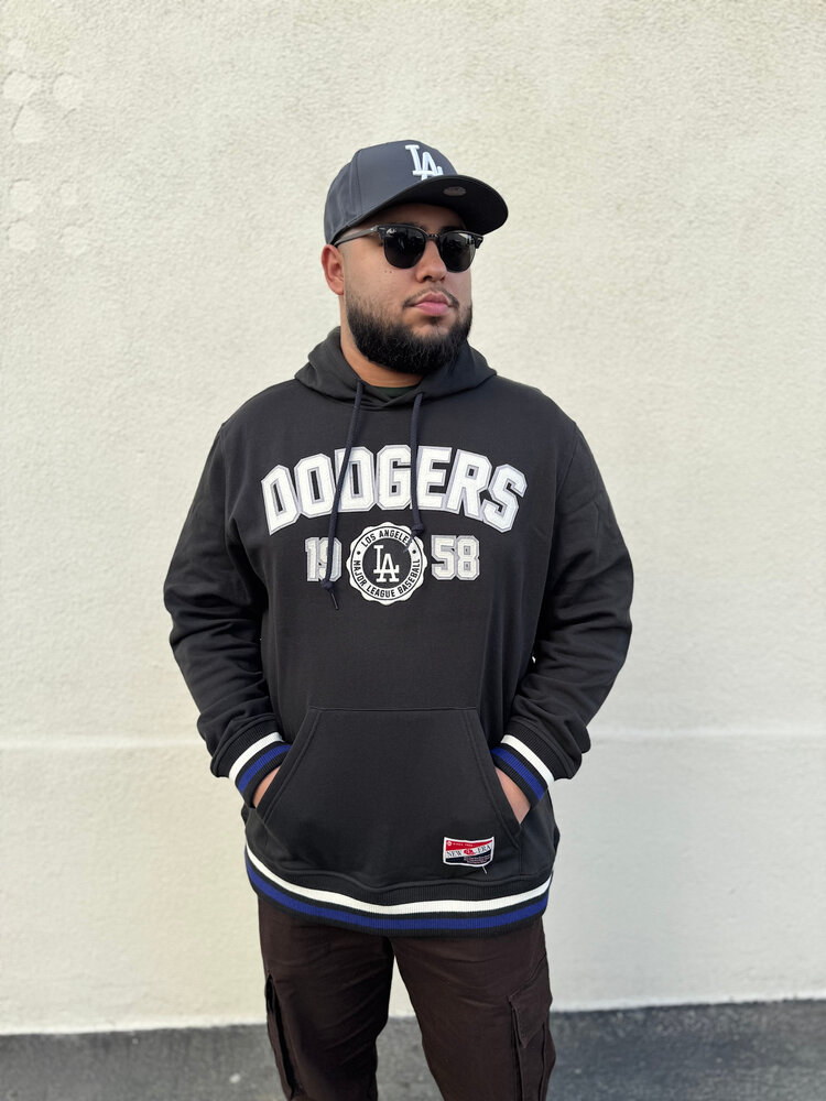 New Era LA Dodgers NE Men's Throwback Black MLB 1958 Pullover Hoodie