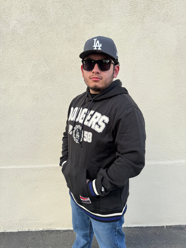New Era LA Dodgers NE Men's Throwback Black MLB 1958 Pullover Hoodie