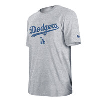 New Era LA Dodgers Men's NE Heather Gray Distressed Wordmark LA Tee