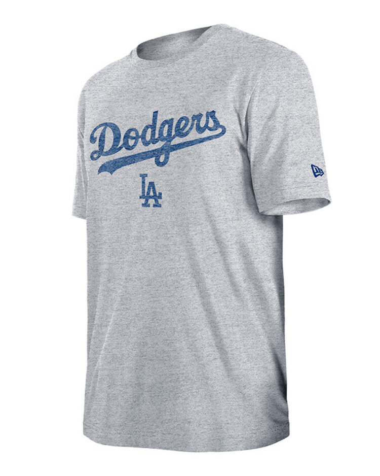 New Era LA Dodgers Men's NE Heather Gray Distressed Wordmark LA Tee