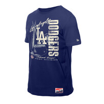 New Era LA Dodgers NE Men's Throwback Helmet Background Royal Tee