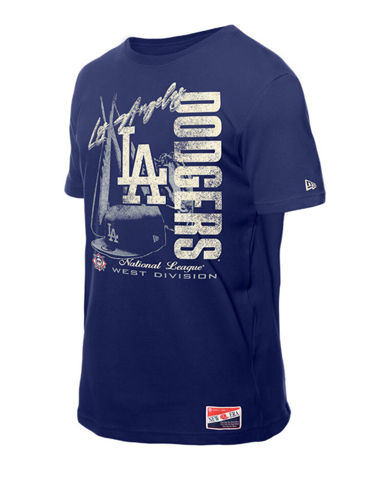 New Era LA Dodgers NE Men's Throwback Helmet Background Royal Tee