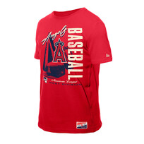 New Era Angels NE Men's Throwback Helmet Background Red Tee