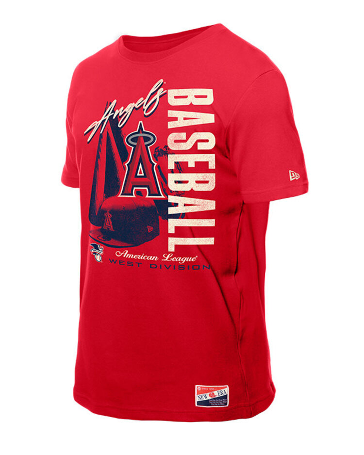 New Era Angels NE Men's Throwback Helmet Background Red Tee