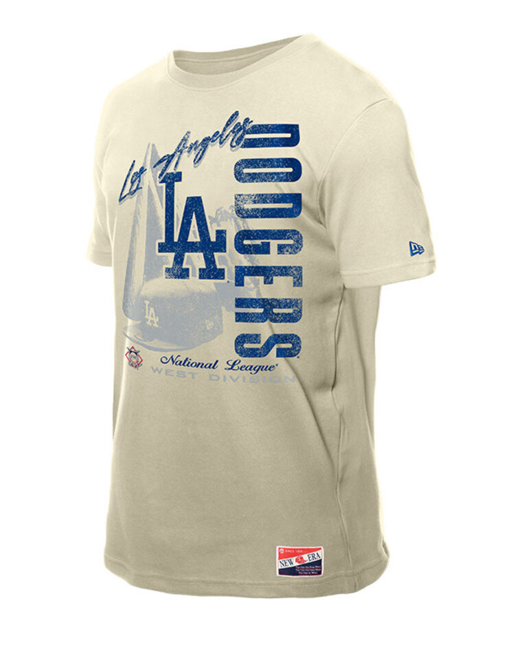 New Era LA Dodgers NE Men's Throwback Helmet Background Cream Tee