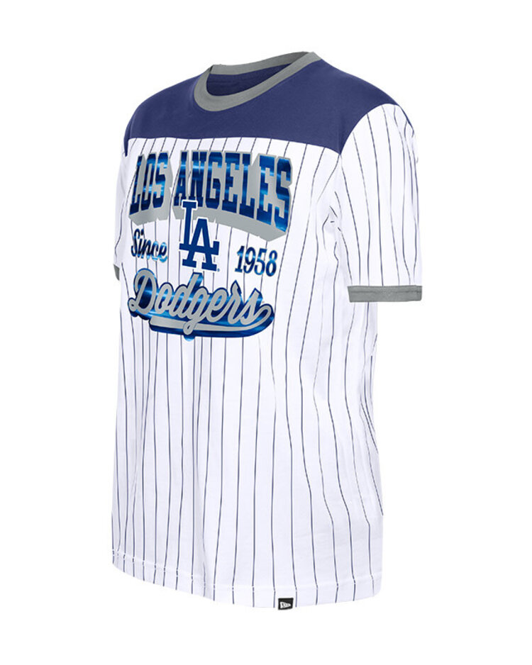 New Era LA Dodgers Women's NE Pinstripe Crew Short Sleeve Royal/White