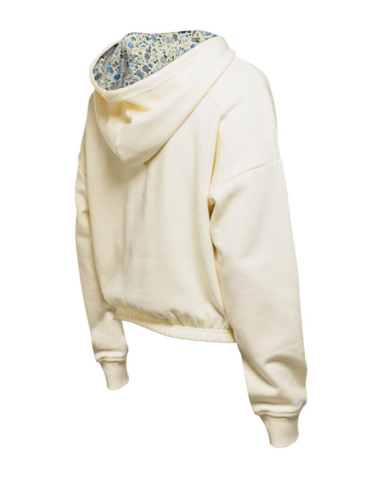 New Era LA Dodgers NE Women's Glam Cream QuarterZip Floral Hoodie