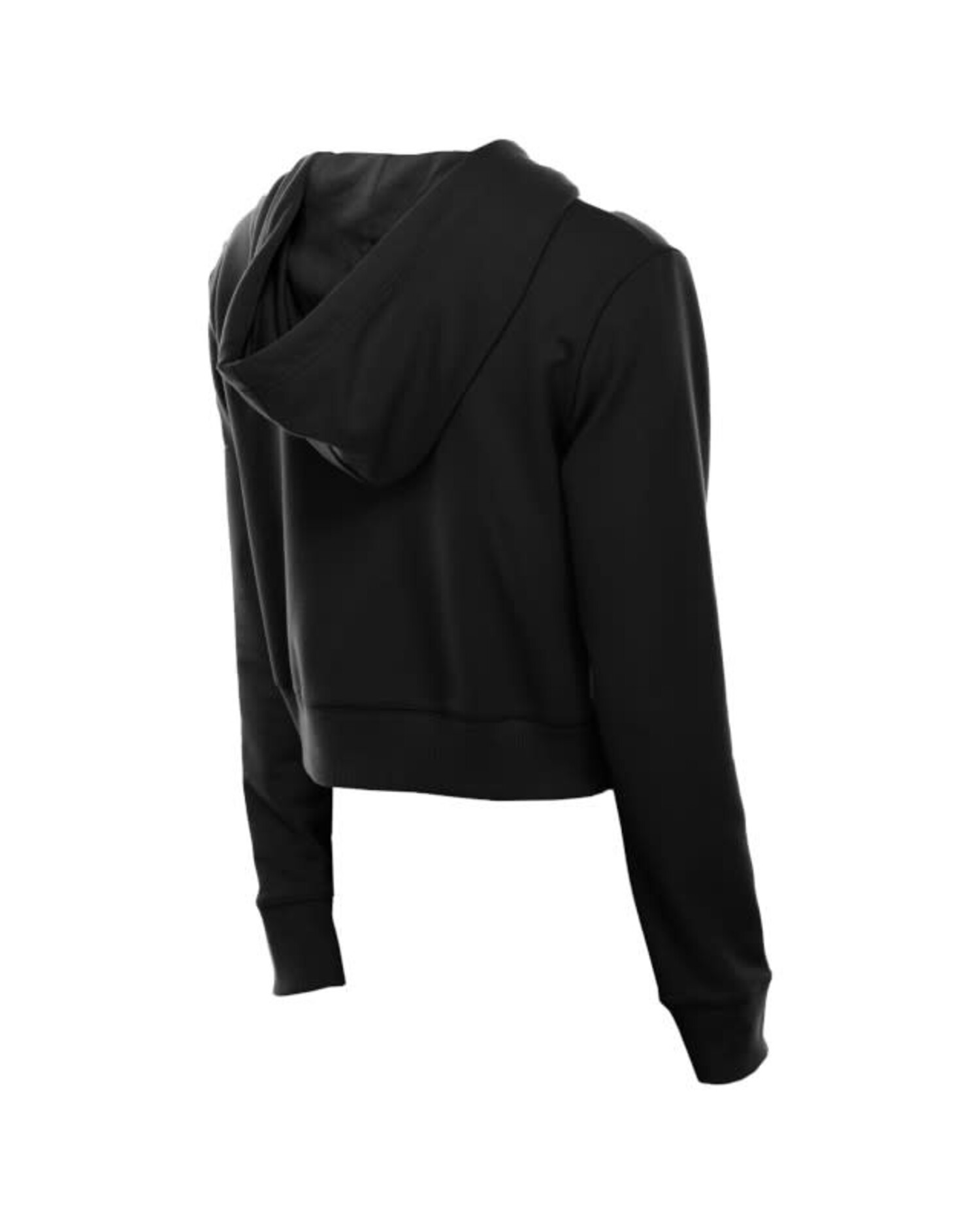 LA Dodgers Women's NE Crop Full-Zip Hoodie Black - The