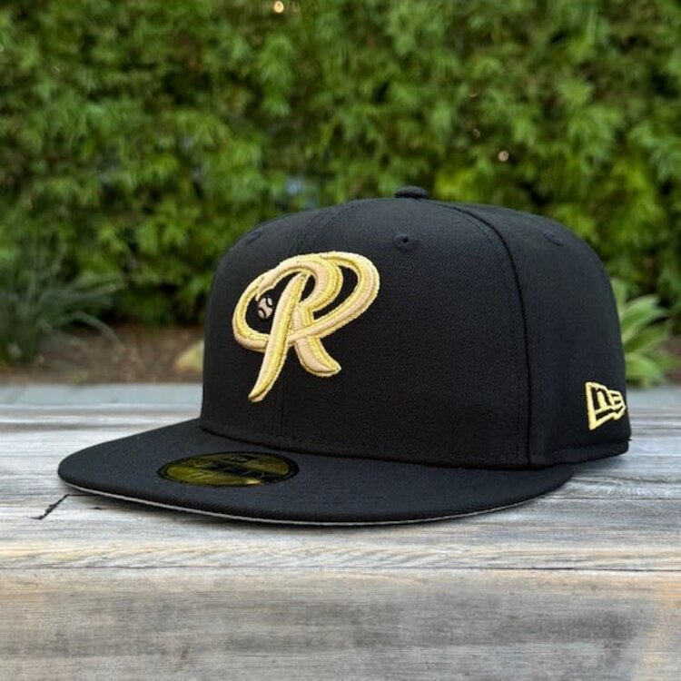 New Era Rieleros Black Gold "R" Gray UV Fitted