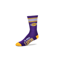 For Bare Feet Sportswear NBA Men's 4 Stripe Deuce Socks Los Angeles Lakers Large