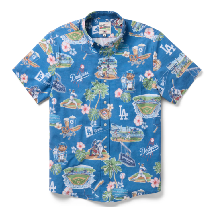 Reyn Spooner LA Dodgers Reyn Spooner Blue Scenic Button-Up