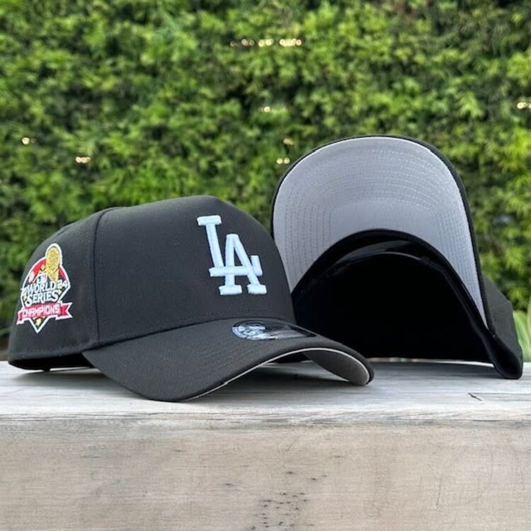 New Era LA Black White 2024 World Series Champions 940 A-Frame