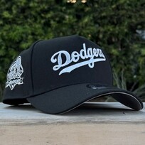 New Era Dodgers Wordmark Black Silver 2024 World Series Champs 940AF