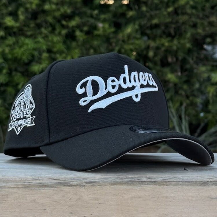 New Era Dodgers Wordmark Black Silver 2024 World Series Champs 940AF