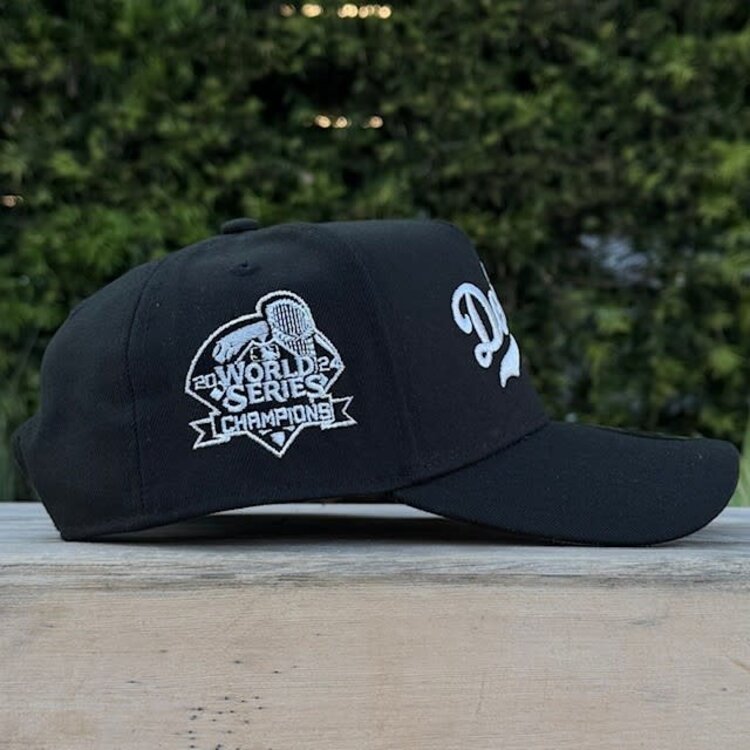 New Era Dodgers Wordmark Black Silver 2024 World Series Champs 940AF