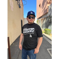 New Era LA Dodgers NE Men's Game Day Black Baseball Background Tee