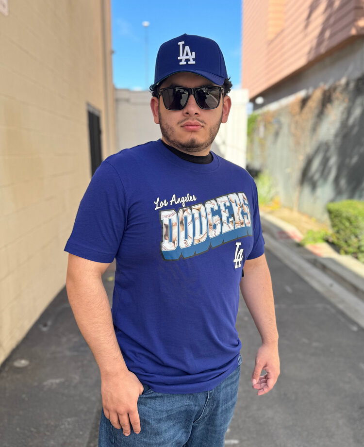 New Era LA Dodgers NE Men's Game Day Royal Baseball Background Tee