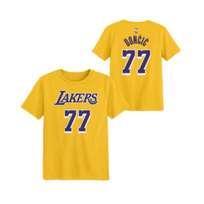 NBA Lakers Preschool Luka Doncic Gold Name & Number 77 Tee
