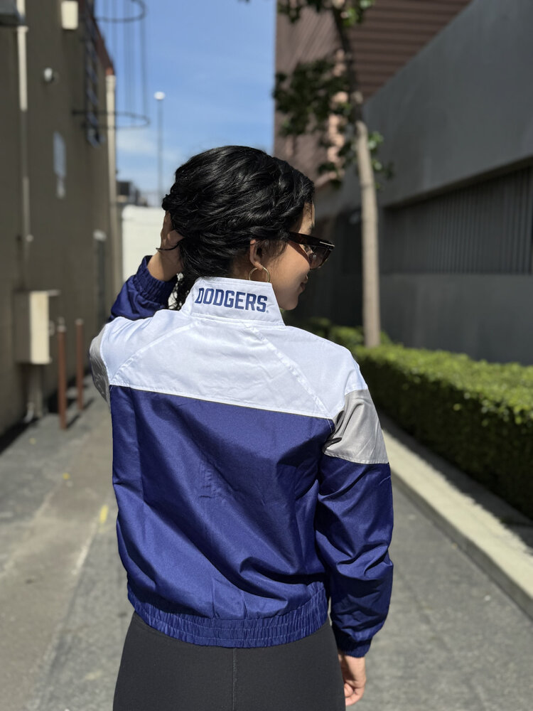 New Era LA Dodgers Women's NE Full-Zip Color Block Crop Windbreaker