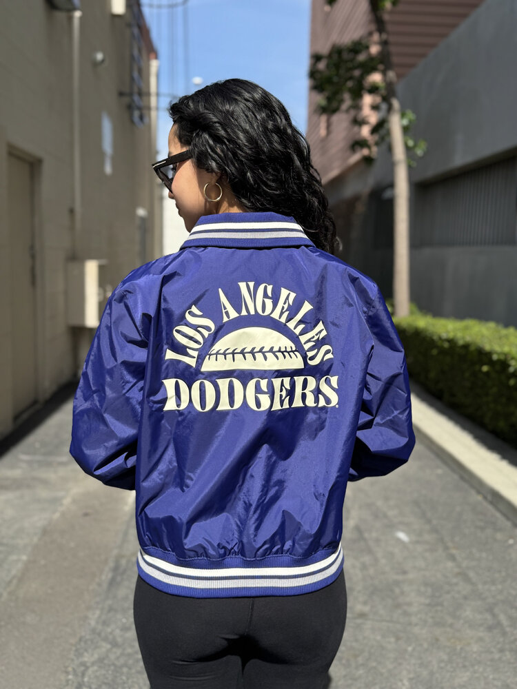 New Era LA Dodgers NE Women's Throwback Nylon Royal Button Down Jacket