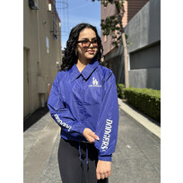 New Era LA Dodgers Women's NE Nylon Crop Coach Jacket Royal