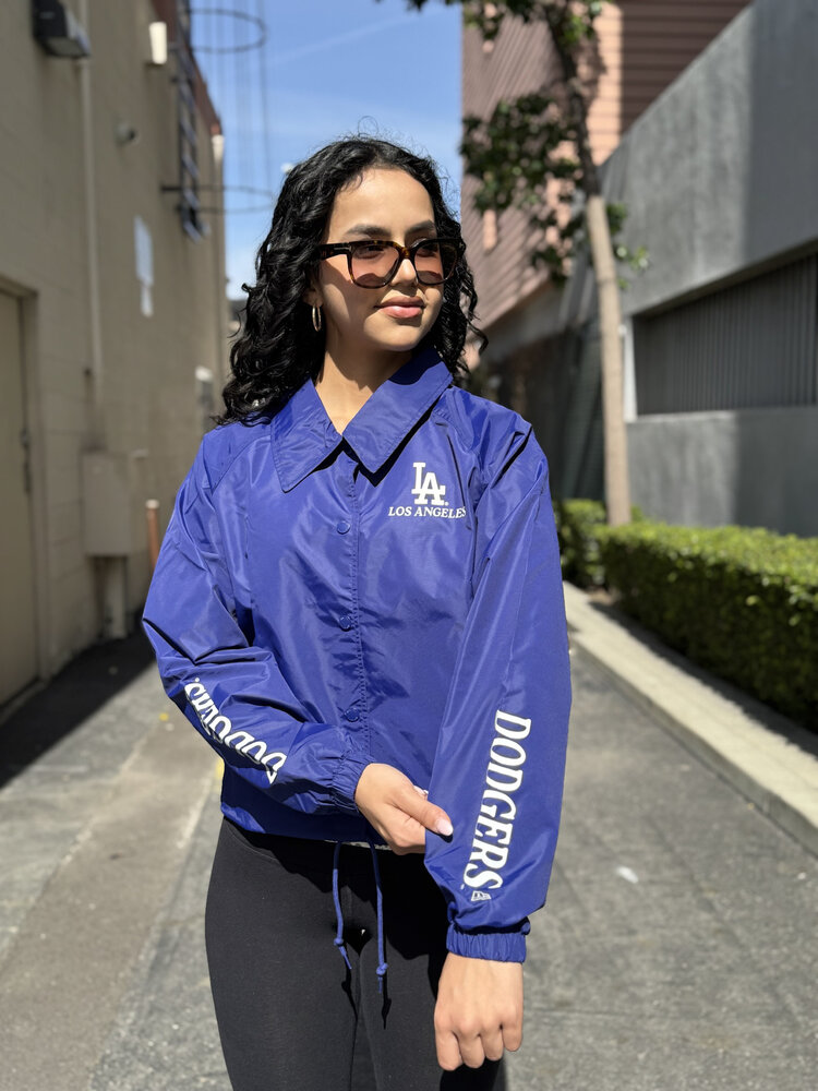 New Era LA Dodgers Women's NE Nylon Crop Coach Jacket Royal