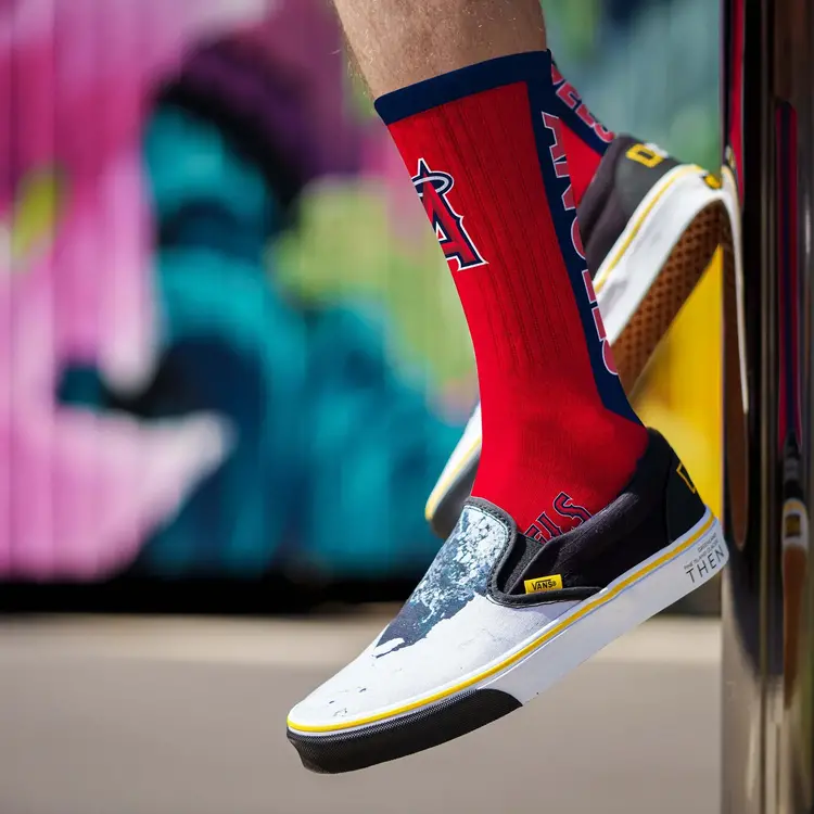 For Bare Feet Sportswear MLB Men's MVP Socks Angels Large