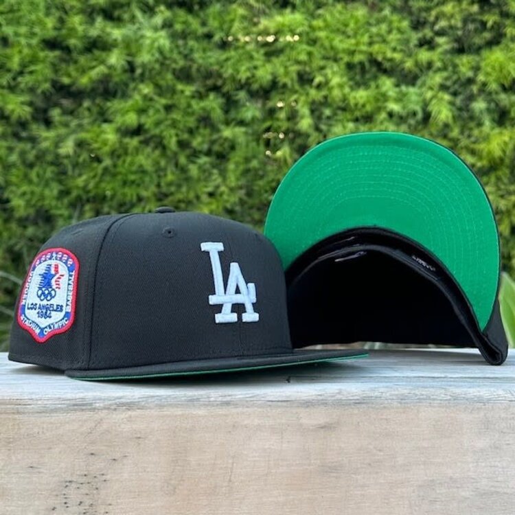 New Era LA Black White 1984 Olympics Patch Green UV