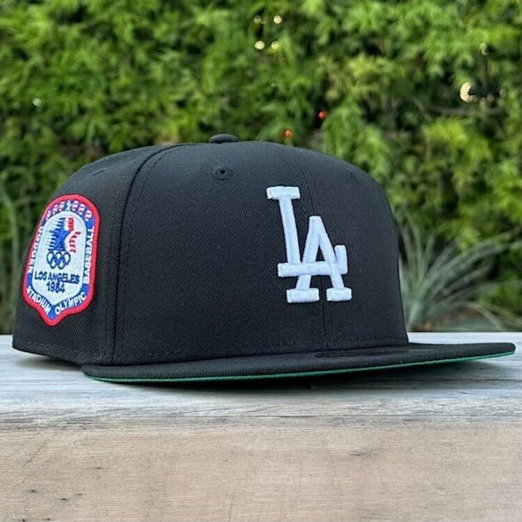 New Era LA Black White 1984 Olympics Patch Green UV