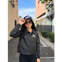 New Era LA Dodgers Women's NE Nylon Crop Coach Jacket Black