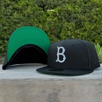 New Era Brooklyn Dodgers "B" Black White Green UV