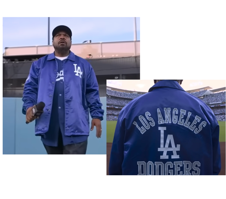 Starter LA Dodgers Men's Starter Cube's Coach Jacket Royal