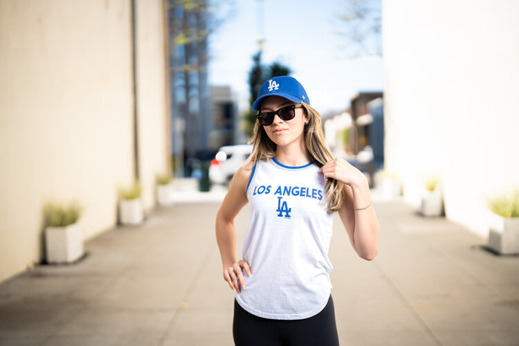 G-III Dodgers Women's G-III Strategy Tank White