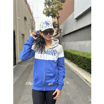 New Era Dodgers NE Women's Throwback F/Z Color Block Hoodie