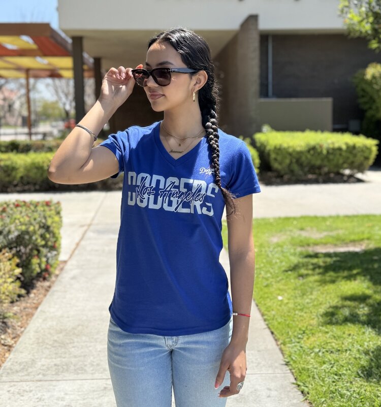 G-III LA Dodgers W GIII Batter Up Royal V-Neck