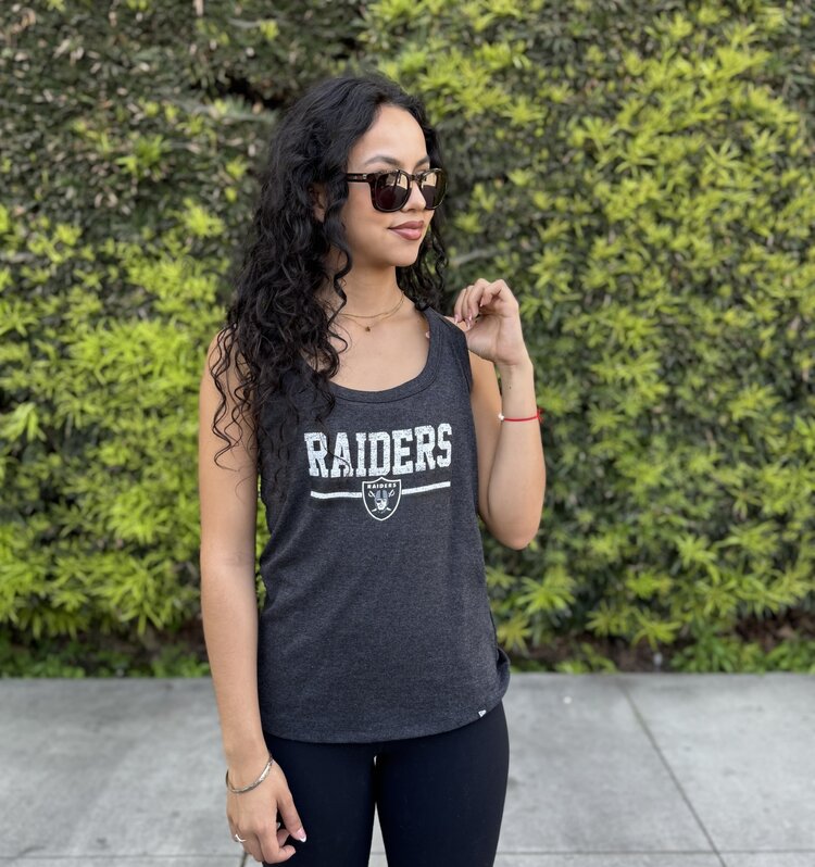 New Era Raiders W NE Heather Black Block Tank