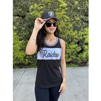 New Era Raiders Women's NE Black White Script Tank