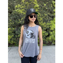 Majestic Raiders Women's Gray Vintage Helmet Tank