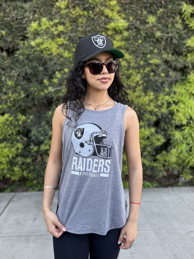 Majestic Raiders Women's Gray Vintage Helmet Tank