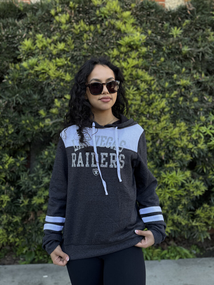 New Era Raiders W NE Heathered Long Sleeve Hoodie