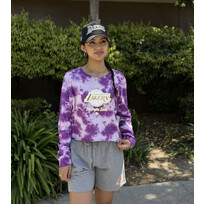 New Era LA Lakers W NE Purple Tie Dye L/S Crop