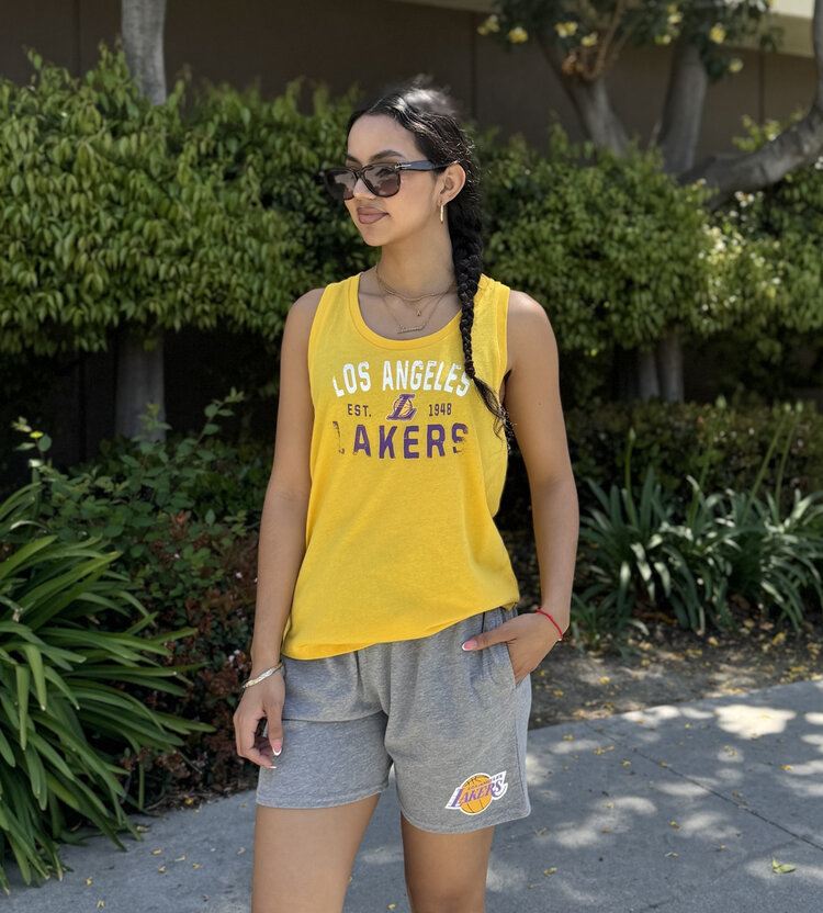 New Era LA Lakers W Established Tank Top Gold