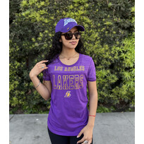 New Era Lakers W NE Purple Space Dye S/S Crew Tee